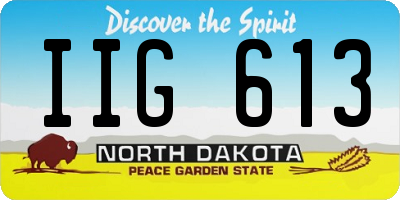 ND license plate IIG613