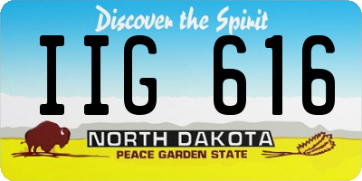 ND license plate IIG616