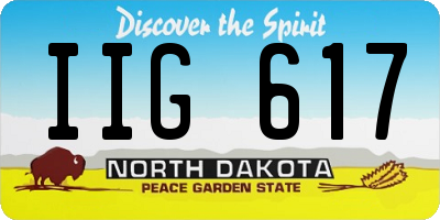 ND license plate IIG617