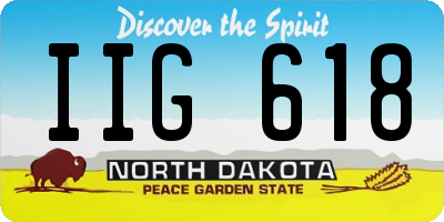 ND license plate IIG618