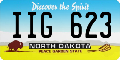 ND license plate IIG623