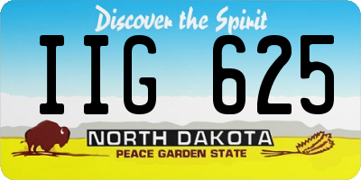 ND license plate IIG625