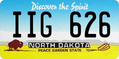 ND license plate IIG626