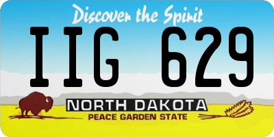ND license plate IIG629