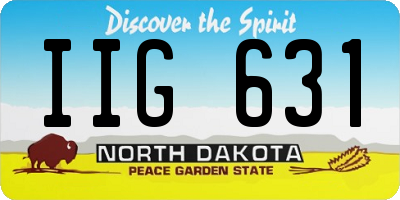 ND license plate IIG631