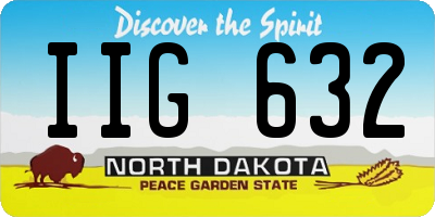 ND license plate IIG632