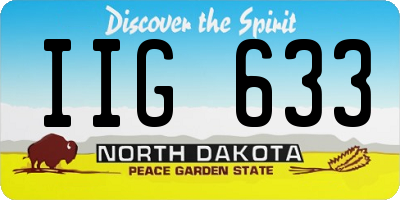 ND license plate IIG633