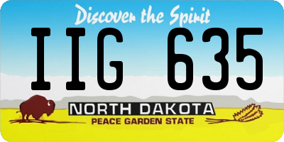 ND license plate IIG635