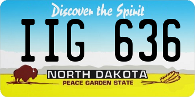 ND license plate IIG636