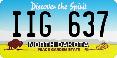 ND license plate IIG637