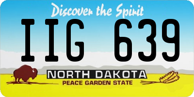 ND license plate IIG639