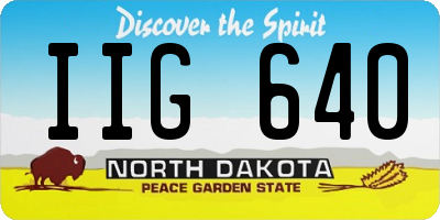 ND license plate IIG640