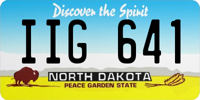 ND license plate IIG641