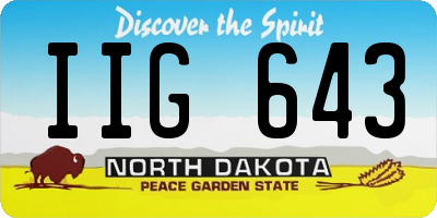 ND license plate IIG643