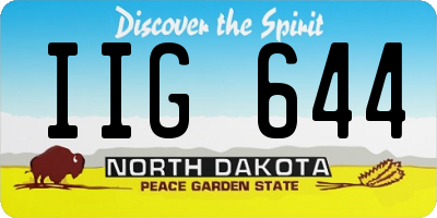 ND license plate IIG644