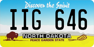 ND license plate IIG646