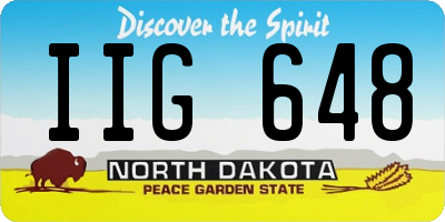 ND license plate IIG648