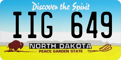 ND license plate IIG649