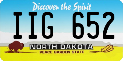 ND license plate IIG652