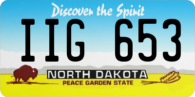 ND license plate IIG653