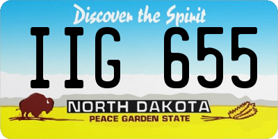 ND license plate IIG655