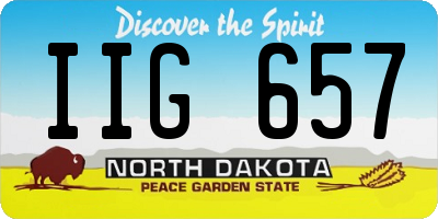 ND license plate IIG657