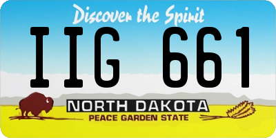 ND license plate IIG661