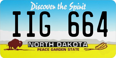 ND license plate IIG664