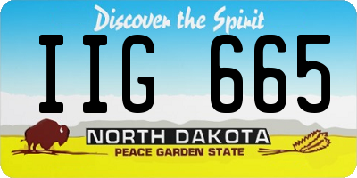 ND license plate IIG665