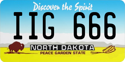 ND license plate IIG666