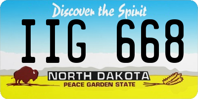 ND license plate IIG668