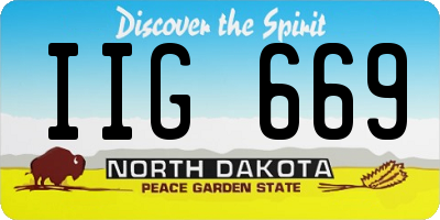 ND license plate IIG669