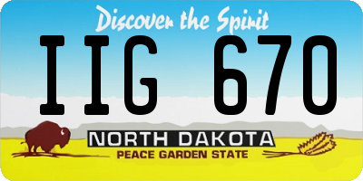 ND license plate IIG670