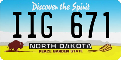 ND license plate IIG671
