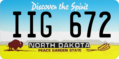 ND license plate IIG672