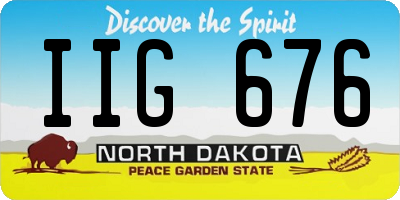 ND license plate IIG676