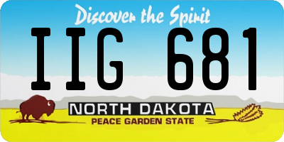 ND license plate IIG681
