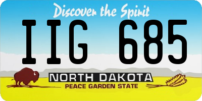 ND license plate IIG685