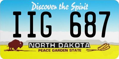 ND license plate IIG687
