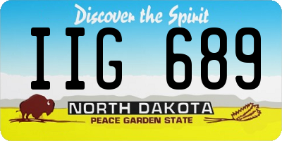 ND license plate IIG689