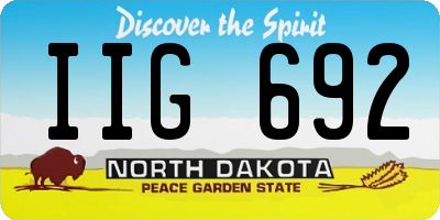 ND license plate IIG692