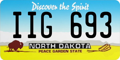 ND license plate IIG693