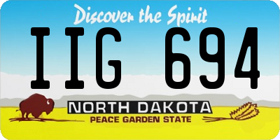 ND license plate IIG694