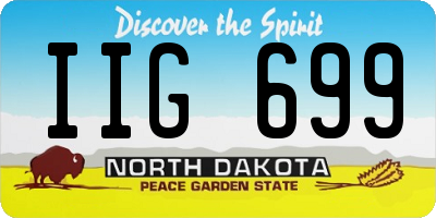 ND license plate IIG699