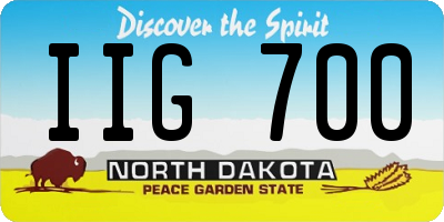 ND license plate IIG700