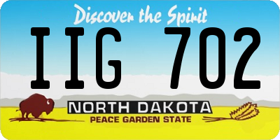 ND license plate IIG702