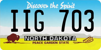 ND license plate IIG703