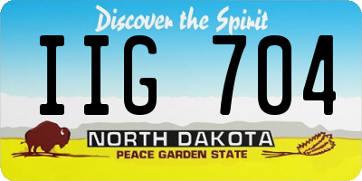 ND license plate IIG704