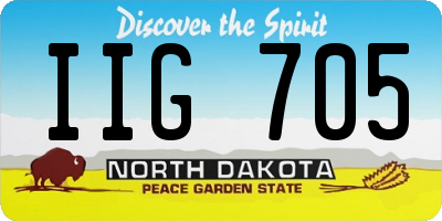 ND license plate IIG705