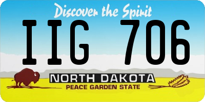 ND license plate IIG706
